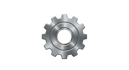 Isolated metallic gear cogwheel mechanism industrial part on black background vector illustration on transparent background