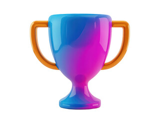 Colorful trophy with a glossy finish, perfect for celebrating achievements.