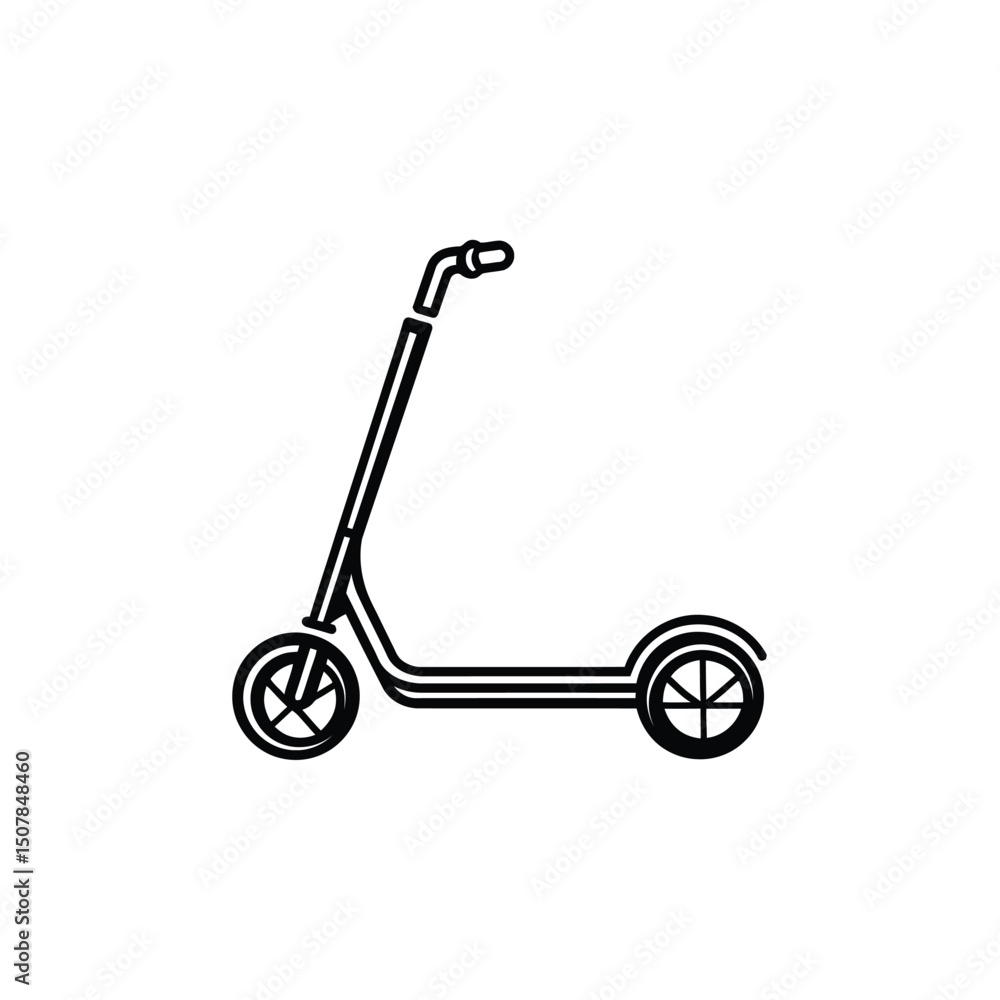 Poster streamlined scooter design showcases modern minimalist style with clean lines and open background