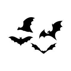 Fototapeta premium Bat silhouette icon, viktor illustration