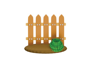 fence icon 3d illustration render