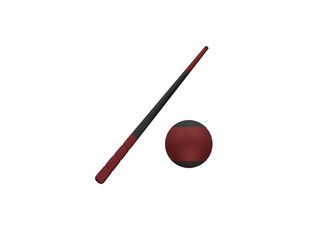 pool stick icon 3d illustration render 