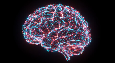 Abstract Glowing Brain Network AI Neuroscience Technology Concept