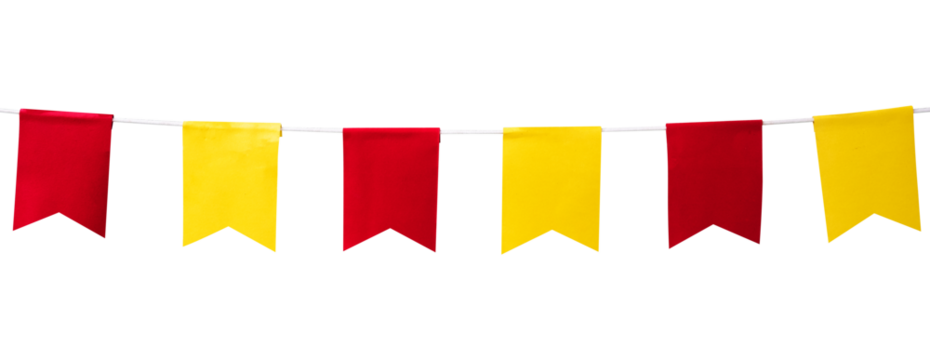 party flag paper hanging on a string for the celebration