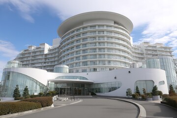 Modern White Hotel Facade In Japan