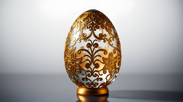 beautiful crystal egg with gold filigree and a radiant glowing effect - Powered by Adobe