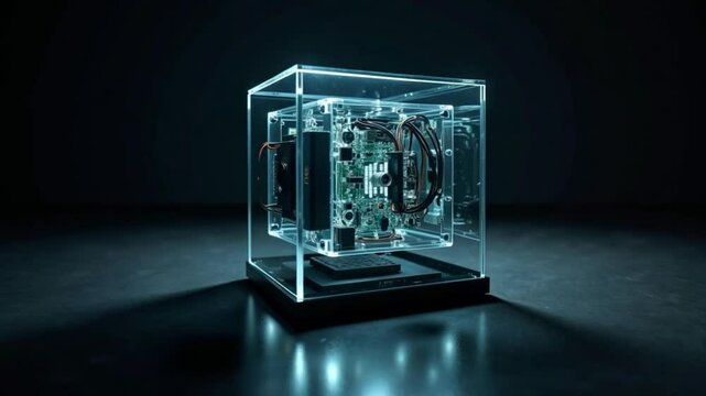 Quantum Computer Core in Transparent Cube
