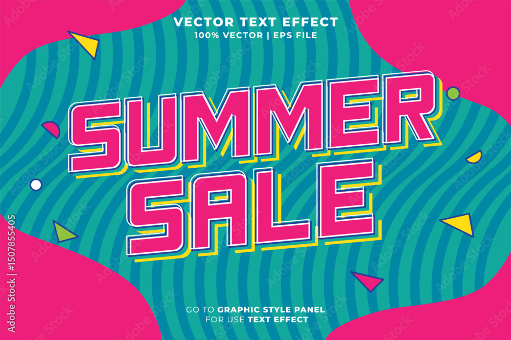 Canvas Prints summer sale editable text effect 3d style. editable font and typography effect summer sale template 