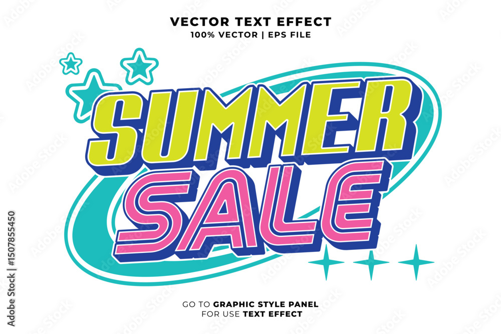 Canvas Prints summer sale editable text effect 3d style. editable font and typography effect summer sale template 