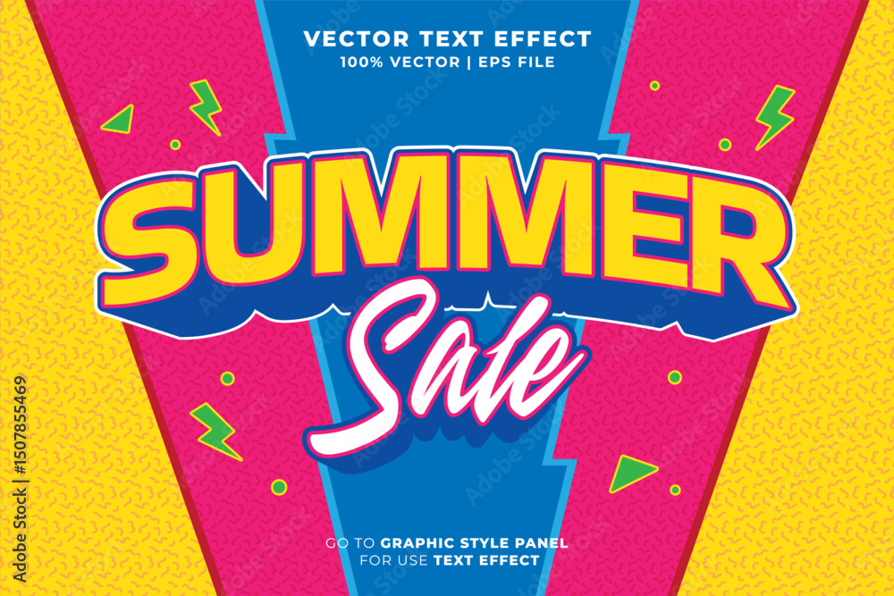 Fototapete summer sale editable text effect 3d style. editable font and typography effect summer sale template 