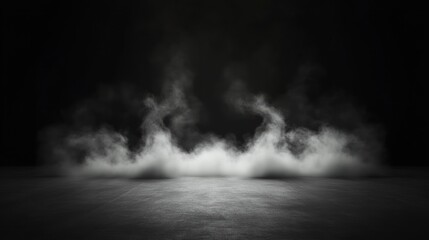 Fototapeta premium Mysterious Foggy Night Scene: A Dark, Atmospheric Background Image