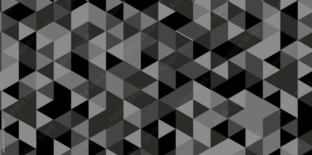 Poster seamless geometric pattern square shapes black low polygon backdrop background. abstract geometric w