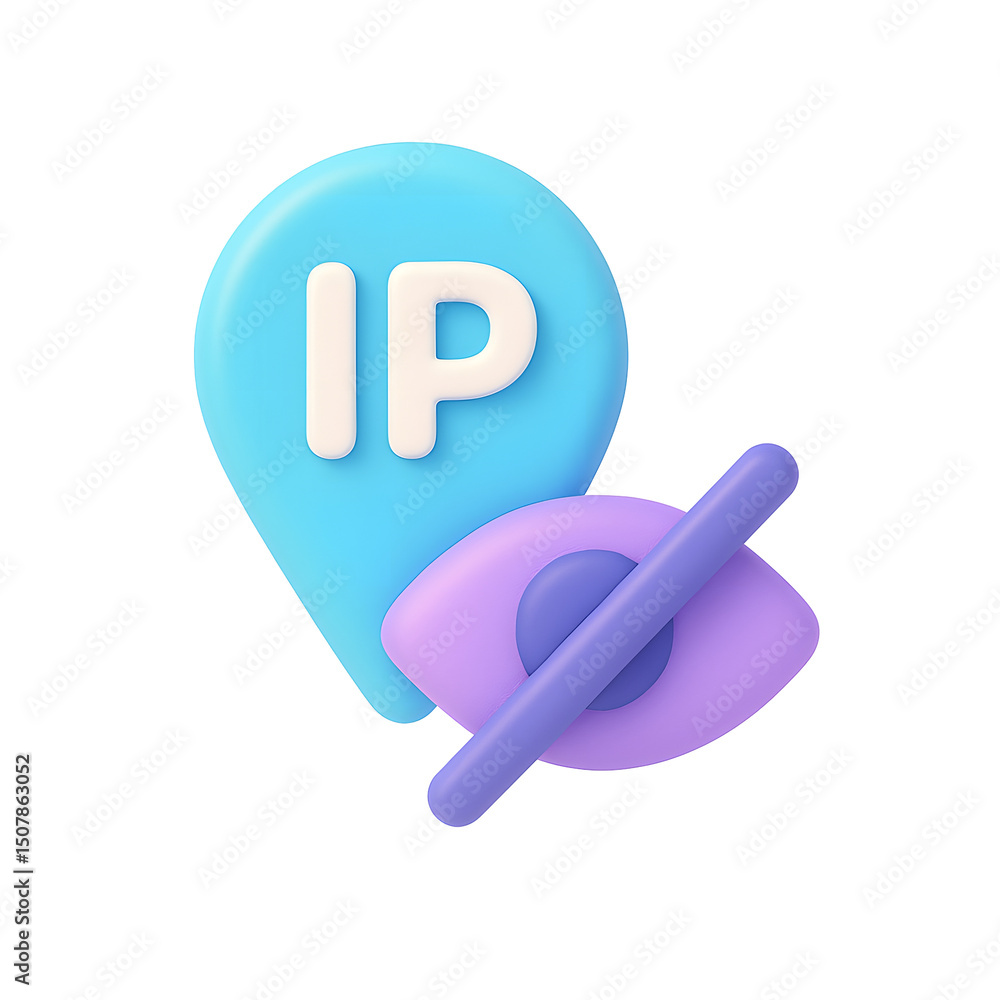 Leinwandbilder Stylized icon representing an IP Internet Protocol address, a numerical label assigned to each device connected to a computer network.