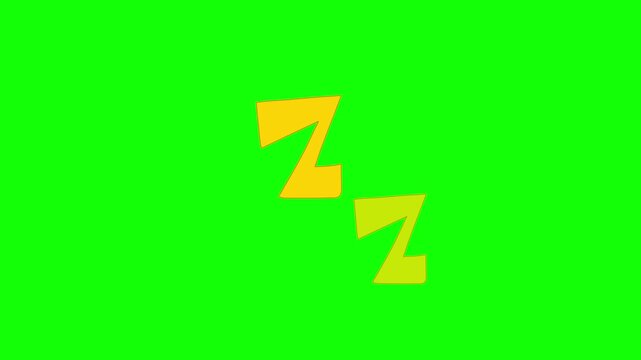 Zz Sleep Icon Motion Animation on Green Screen