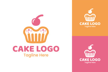Cake Logo Design Bakery Cake Logo for Sweet Dessert Branding