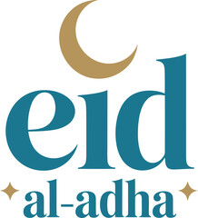 Elegant eid al adha calligraphy design golden text on dark blue background festive islamic holiday