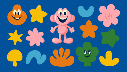 Summer Palms Vector Logo and Print Templates � Tropical Hand Drawn Illustrations with Surfing, Vacation, Palm Trees, and Boho Elements