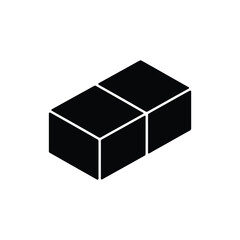 Interlocking Black Cubes on Transparent Background Isometric Design