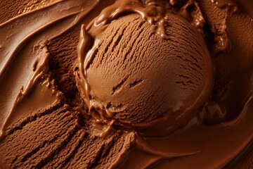 チョコレートアイスクリームのクローズアップイメージ