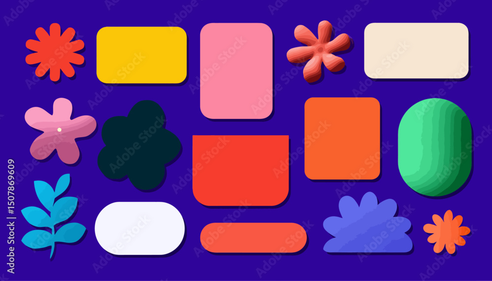 Aufkleber vector set of design elements, patches, and stickers with copy space � abstract background elements 