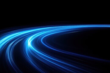 抽象的な青い光の軌跡、背景素材