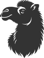 Vector black drawing of a camel animal silhouette