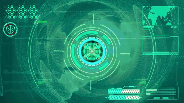 abstract green technology background with binary code
