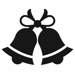 Naklejka premium Bells with Ribbon Silhouette Vector Illustration for Festive Decoration Design