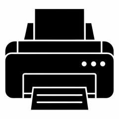 Printer Vector Icon Silhouette Minimalist Print Icons for Tech and Office Design