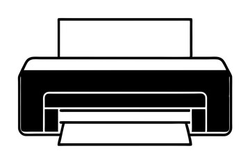 Printer Vector Icon Silhouette Minimalist Print Icons for Tech and Office Design