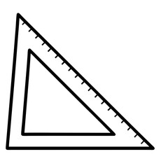 Triangle Ruler Silhouette Vector School Geometry Tool Illustration for Educational and Design Use