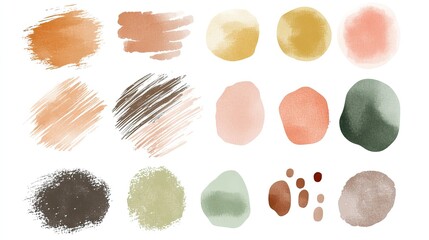 Earthy Tone Abstract Watercolor Brush Strokes