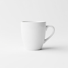 Fototapeta premium white cup on white background. blank white Coffee cup mockup isolated on white background.