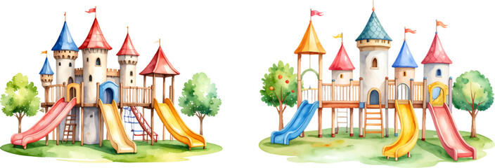 Naklejka premium cartoon castle vector illustration 