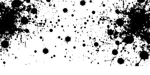 Fototapeta premium Grunge black ink splatter texture design elements 