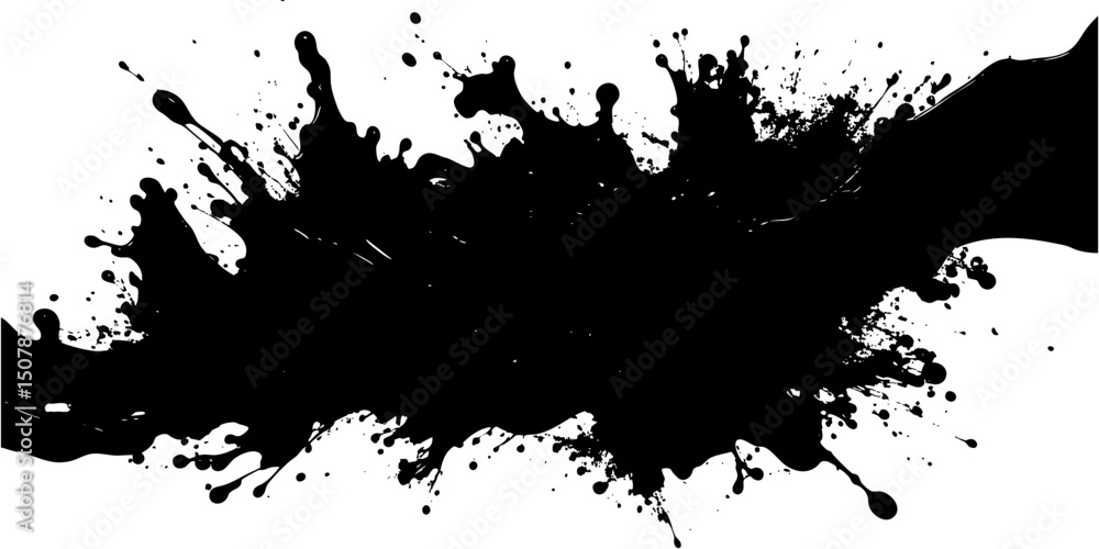 Poster grunge black ink splatter texture design elements