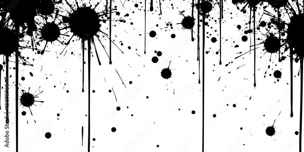 Poster grunge black ink splatter texture design elements