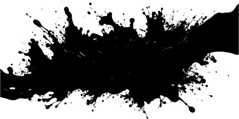 Fototapeta premium Grunge black ink splatter texture design elements 