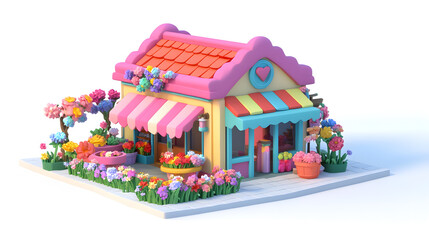 Stylized 3D asset combining kawaii aesthetics with cyberpunk influences.