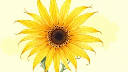 Fototapeta premium A detailed illustration of a vibrant sunflower.