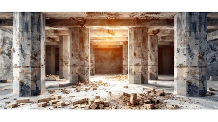Abandoned concrete interior