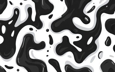 Abstract black and white blob pattern