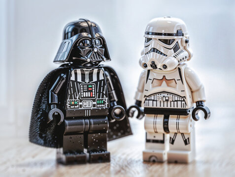 LEGO Star Wars Film Jedi Figure, Stormtrooper And Darth Vader, Anakin Skywalker Mini Figure, Minifigure, Lucasfilm Movie Character, LEGO Movie Set, LEGO Store, London, UK, 2025