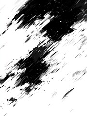 Abstract black ink splatter on white