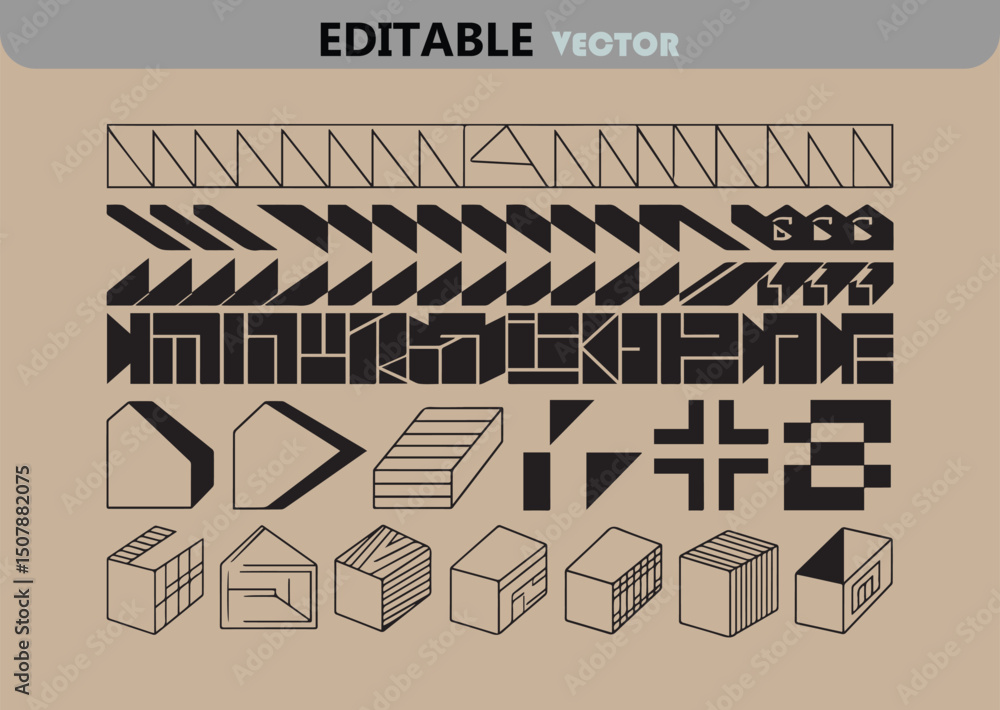 Poster geometric shape collection abstract vector design elements for modern art logo creation and creative