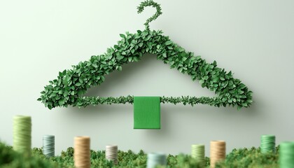 Eco-Friendly Clothing Hanger Made of Leaves with Natural Textile Elements