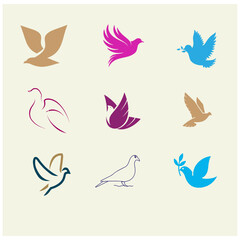 Dove editable logo vector set1