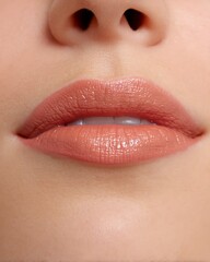 Fototapeta premium creamy lipstick swatch on pale skin