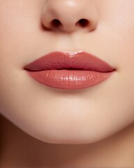 Fototapeta premium creamy lipstick swatch on pale skin