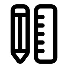 pencil and ruler icon for illustration
